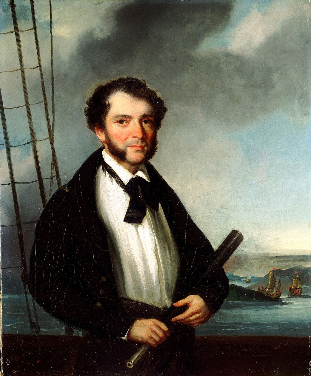 Kauppalaivaston kapteeni, noin 1830-35 (öljy kankaalle). tekijältä George (attr. to) Chinnery