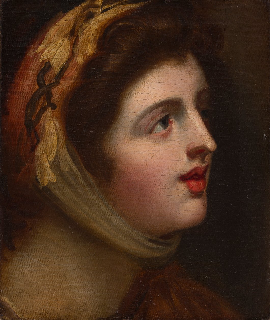 Emma Hamilton hahmona Sensibility (öljy kankaalle) tekijältä George (studio of) Romney