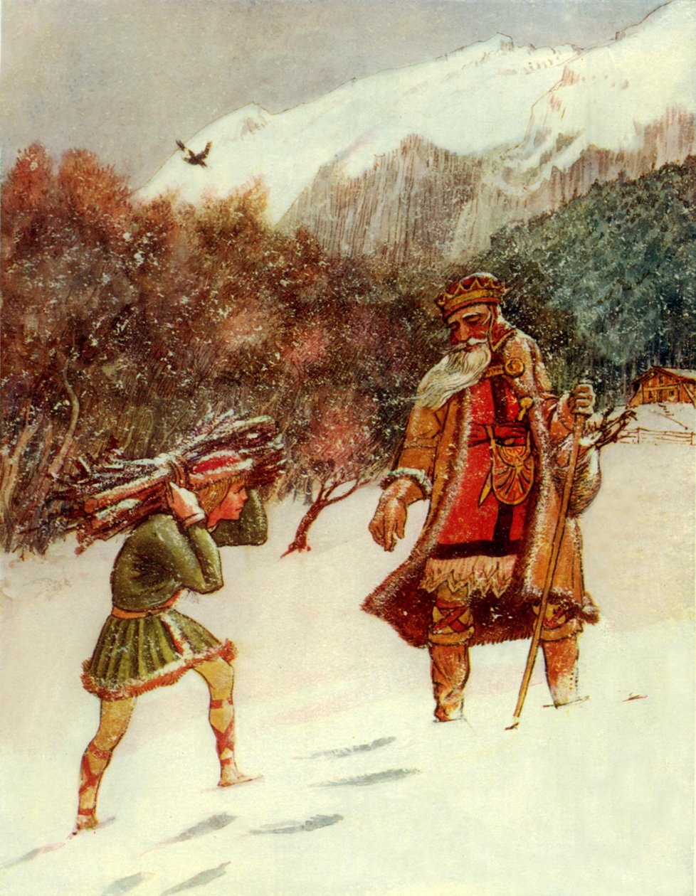 Hyvä kuningas Venceslas (värilitografia) tekijältä George 9th Earl of Carlisle Howard