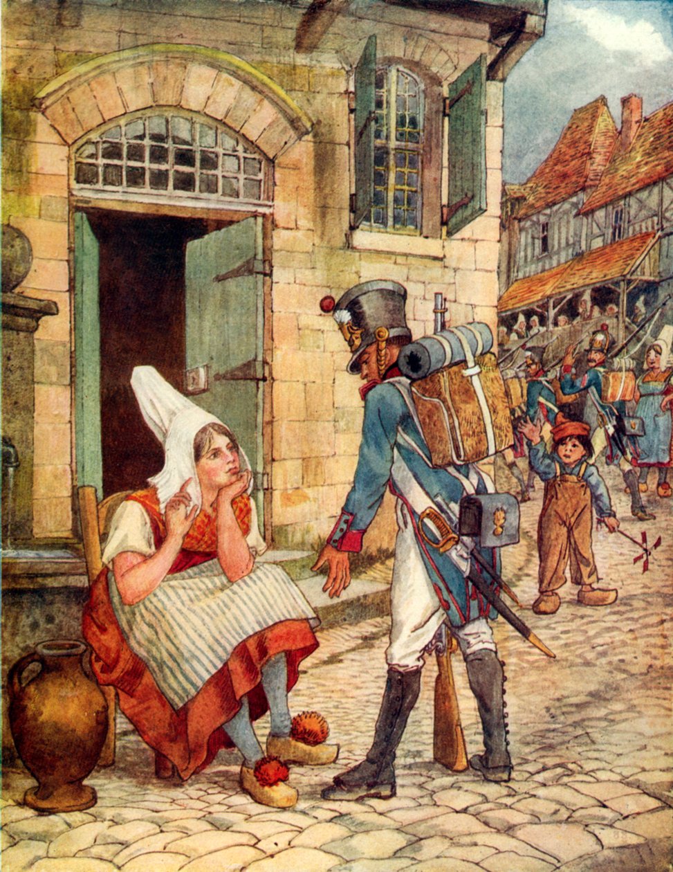 Jeannette ja Jeanot (värilitografia) tekijältä George 9th Earl of Carlisle Howard