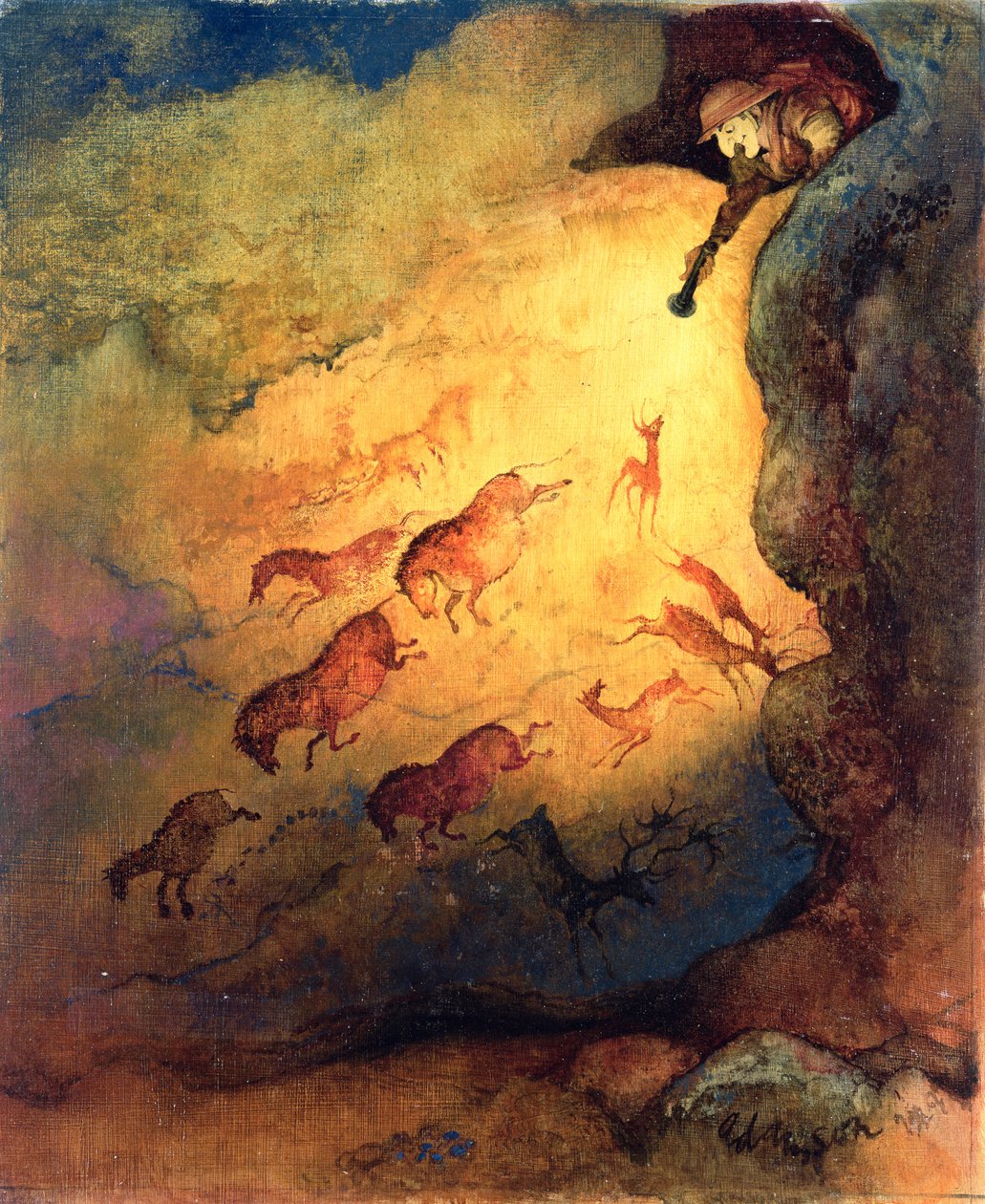 Herra Punch luolatetkijänä, joka säikäyttää Lascaux