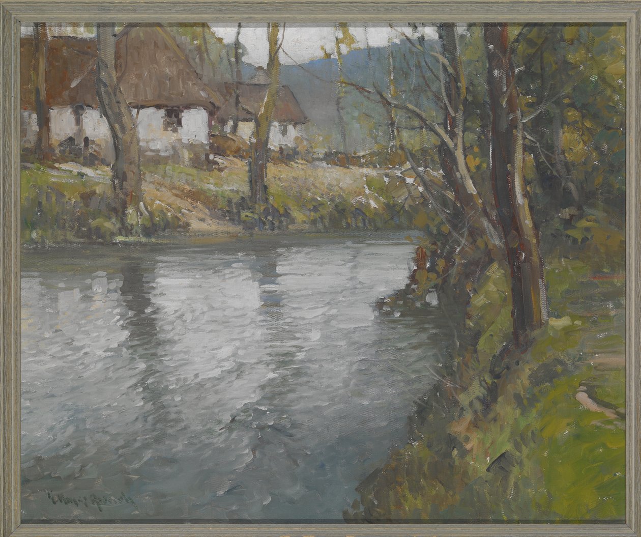 Dia Cinzento na Normandia, c.1910 (óleo sobre tela) finlandês tekijältä George Ames Aldrich