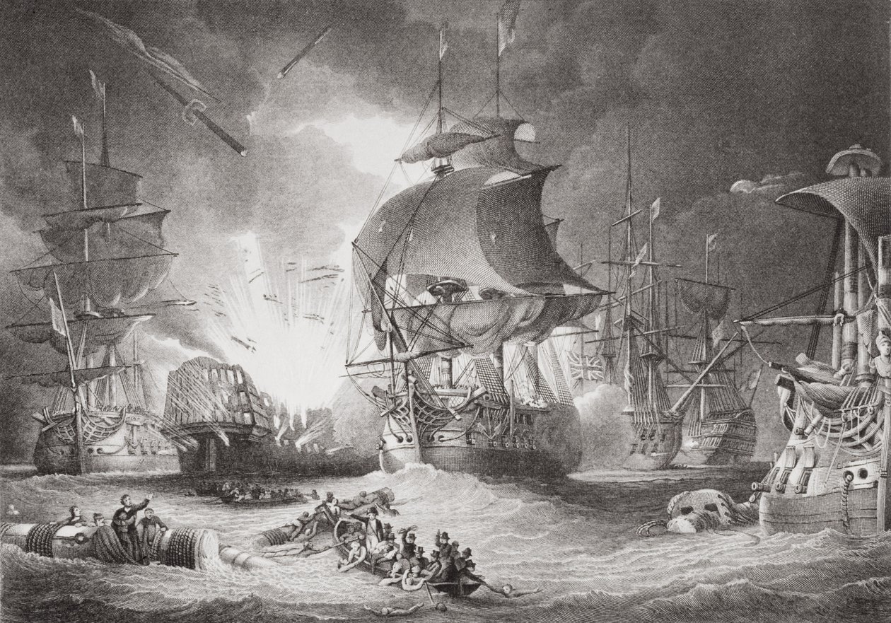 Niilin taistelu, 1. elokuuta 1798, "Englannin ja Skotlannin historian kuvituksia" osasta II tekijältä George Arnald