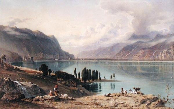 Näkymä Genevejärvelle tekijältä George Arthur Fripp