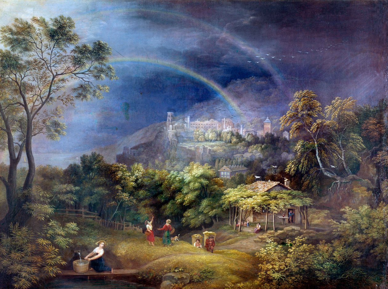 Heidelbergin linna. Georges Wallisin (1770-1847) maalaus Ec. Ang. tekijältä George Augustus Wallis