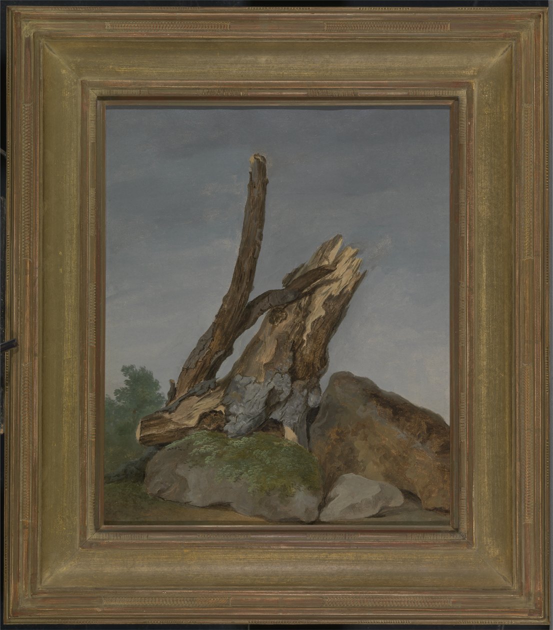 Study of Rocks and Branches, n. 1795 (öljy paperille) tekijältä George Augustus Wallis