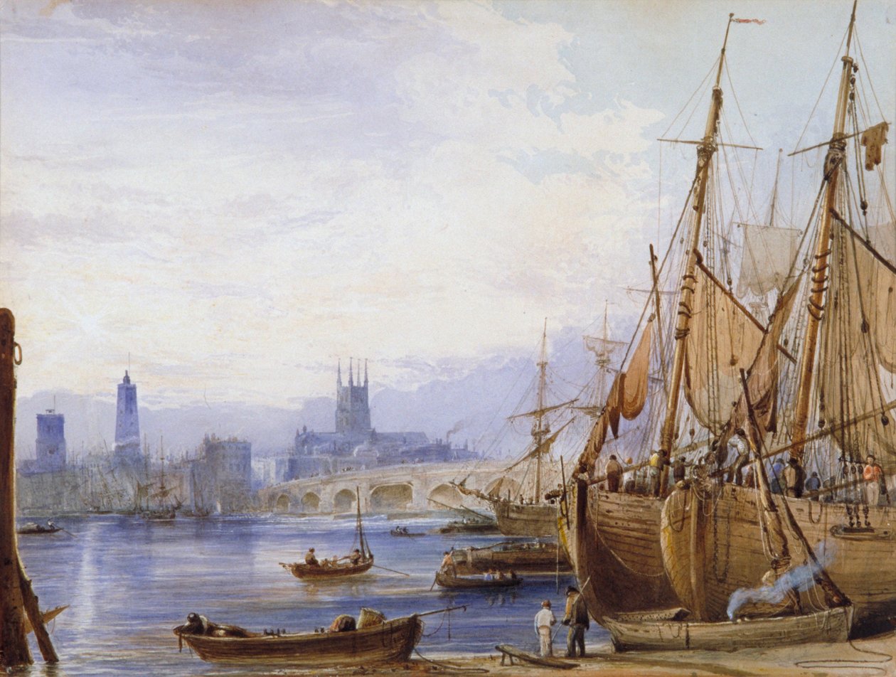 "Old London Bridge ja Southwark", 1830 tekijältä George B Campion