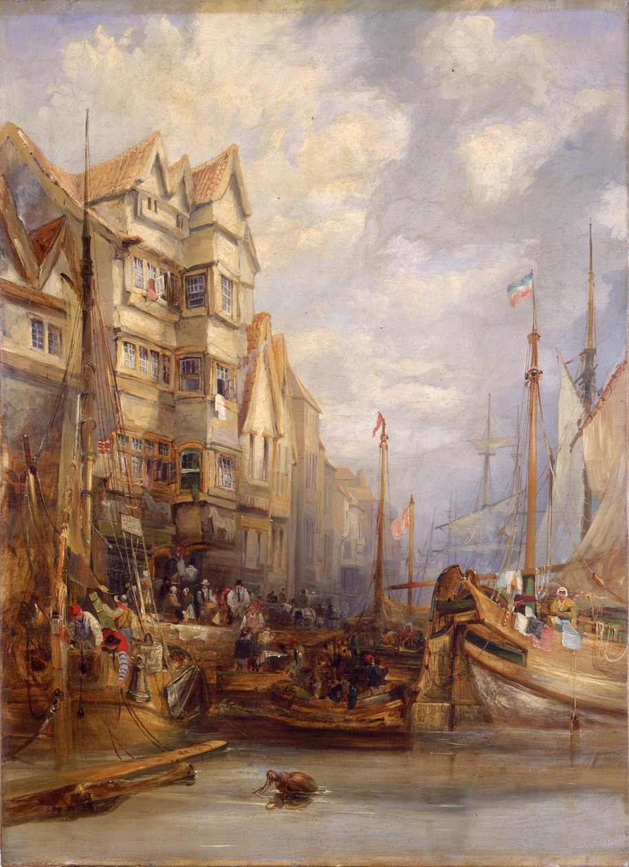 Grey Horse Inn, Quayside, Newcastle upon Tyne (öljy kankaalle) tekijältä George Balmer