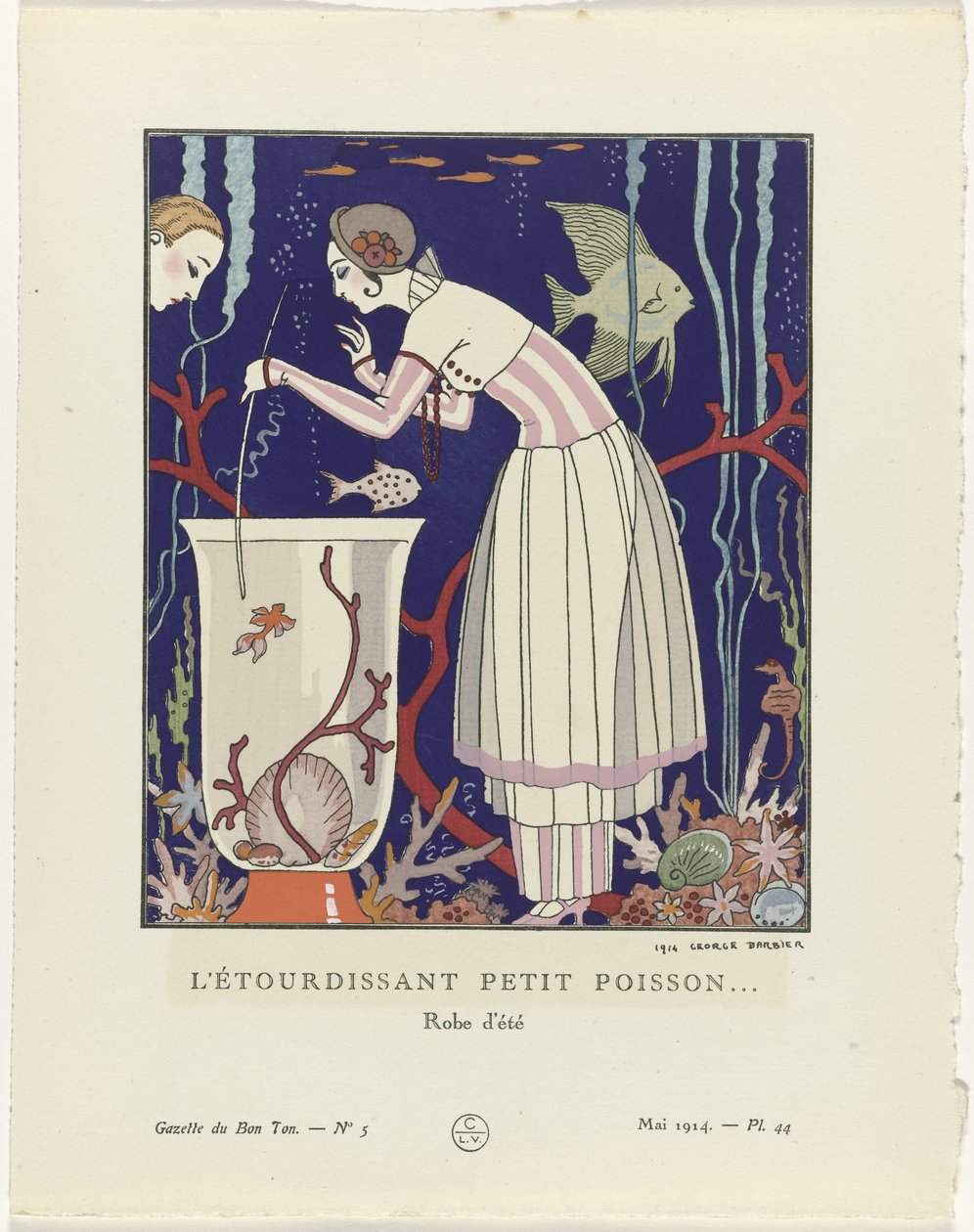 Gazette du Bon Ton, 1914 - núm. 5, Pl. 44: El peixet impressionant (...) / Vestit d