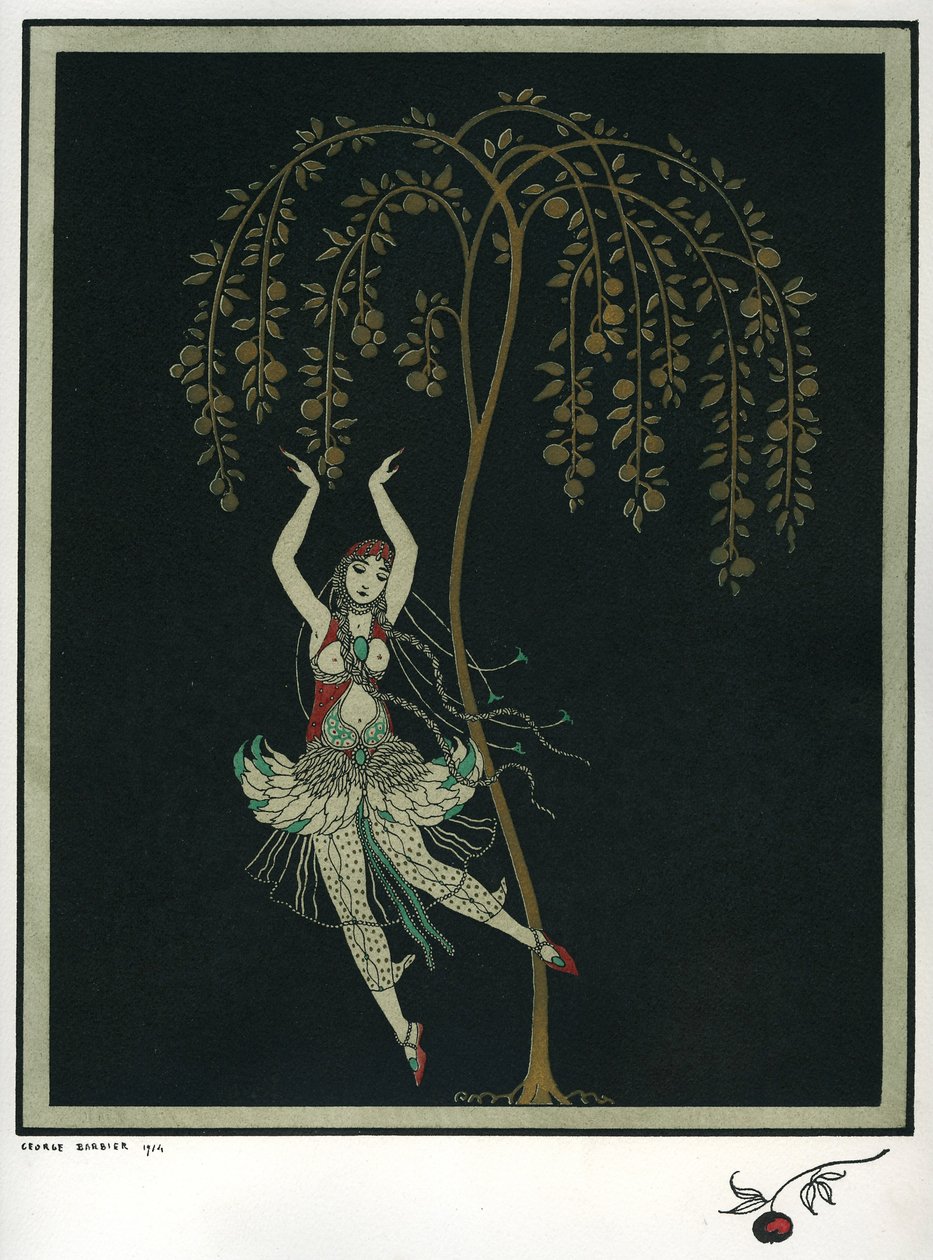 Tamara Karsavina I. Stravinskyn baletissa Tulilintu tekijältä George Barbier