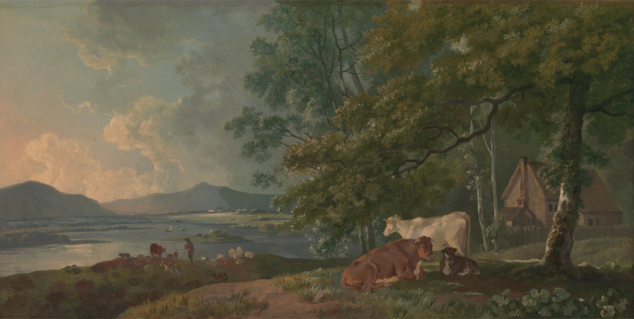 Manhã: Paisagem com Cattlefinnish tekijältä George Barret