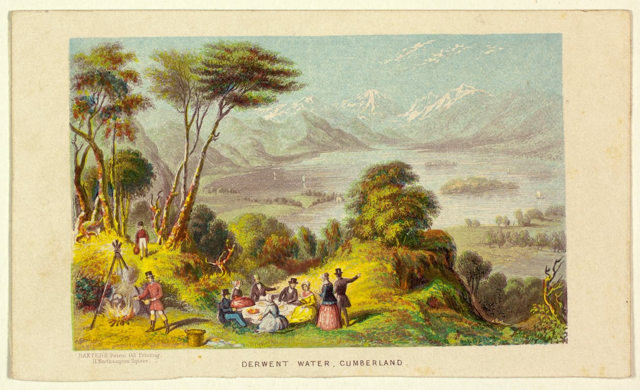 Derwent Water, Cumberland tekijältä George Baxter