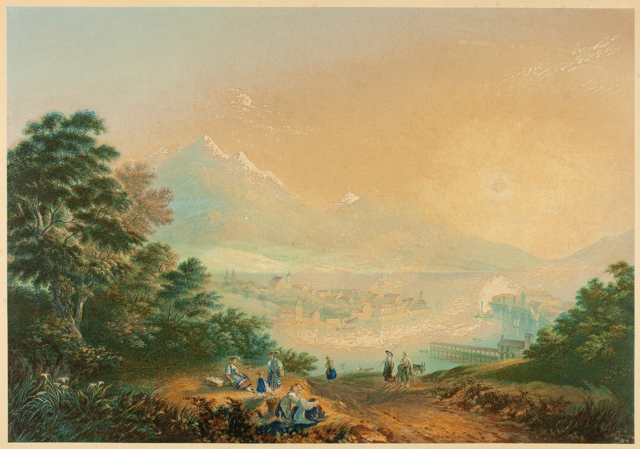 Luzernjärvi, Sveitsi tekijältä George Baxter