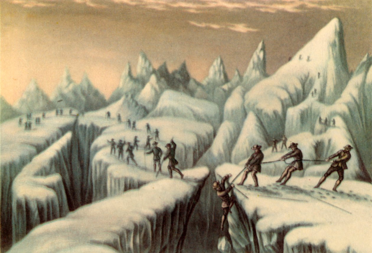 Lava nousussa Mont Blancille, c1853, 1946. tekijältä George Baxter