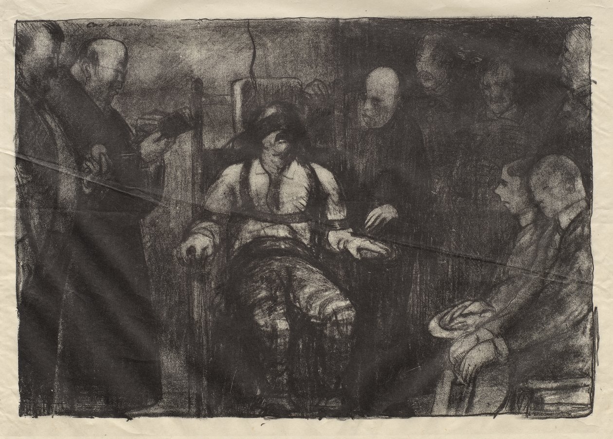 Teloitus sähkötuolissa, ensimmäinen vedostila tekijältä George Bellows