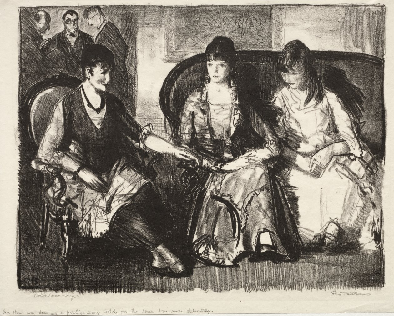 Elsie, Emma ja Marjorie, Ensimmäinen kivi tekijältä George Bellows