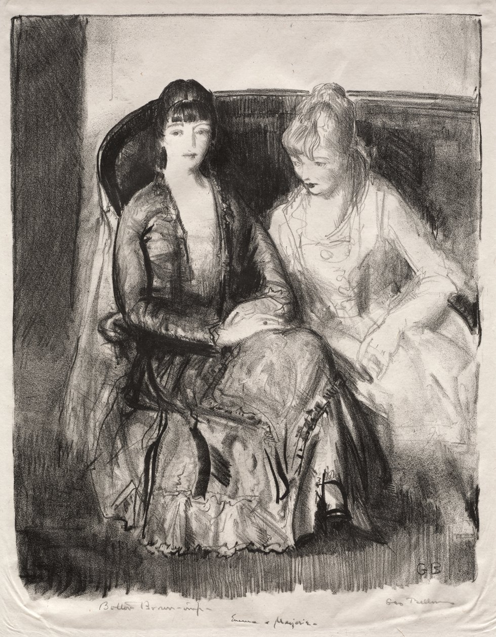Emma ja Marjorie sohvalla tekijältä George Bellows