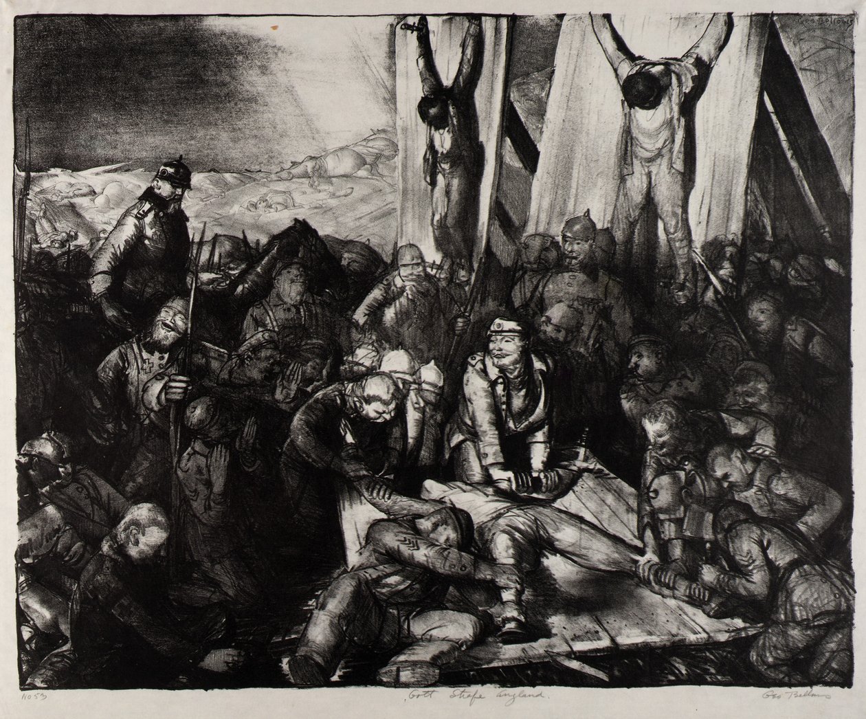 Jumala rankaiskoon (Jumala rankaiskoon Englantia) tekijältä George Bellows