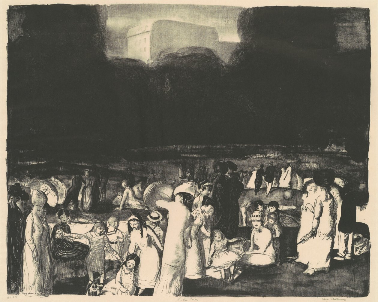 Puistossa, Pimeä tekijältä George Bellows