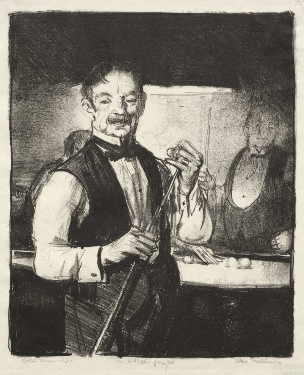 Vanha biljardipelaaja tekijältä George Bellows
