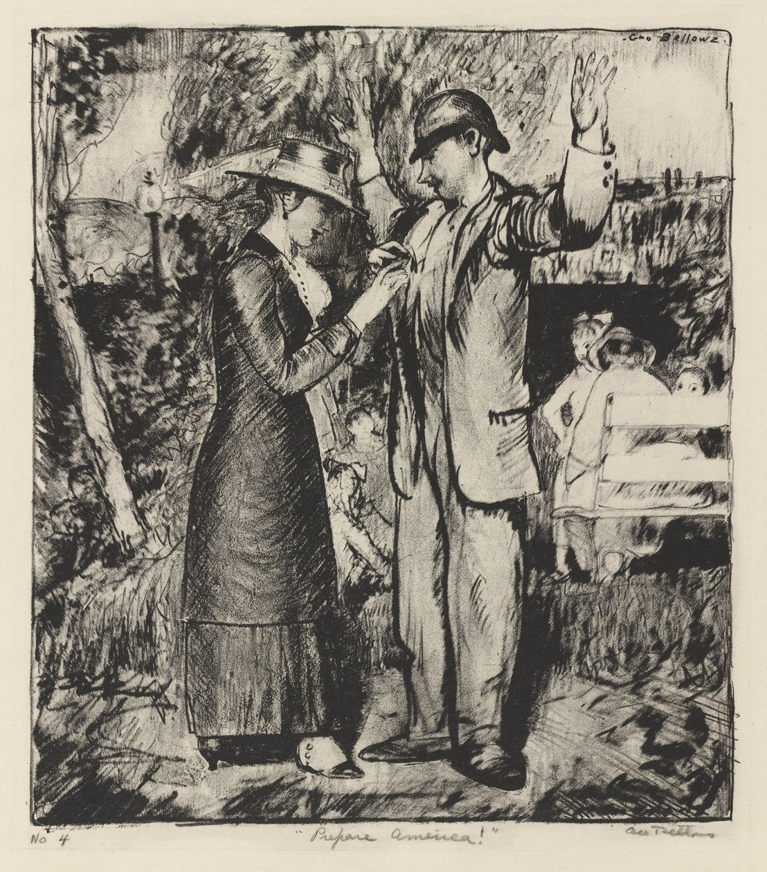"Valmistautukaa, Amerikka!" tekijältä George Bellows