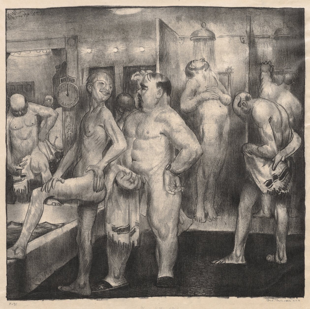 Suihkukylpy, yksityiskohta tekijältä George Bellows