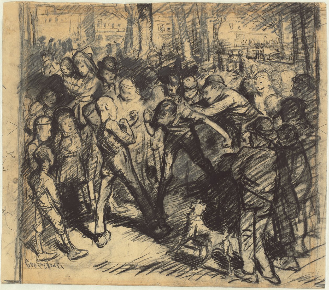 Street Fight [recto] tekijältä George Bellows