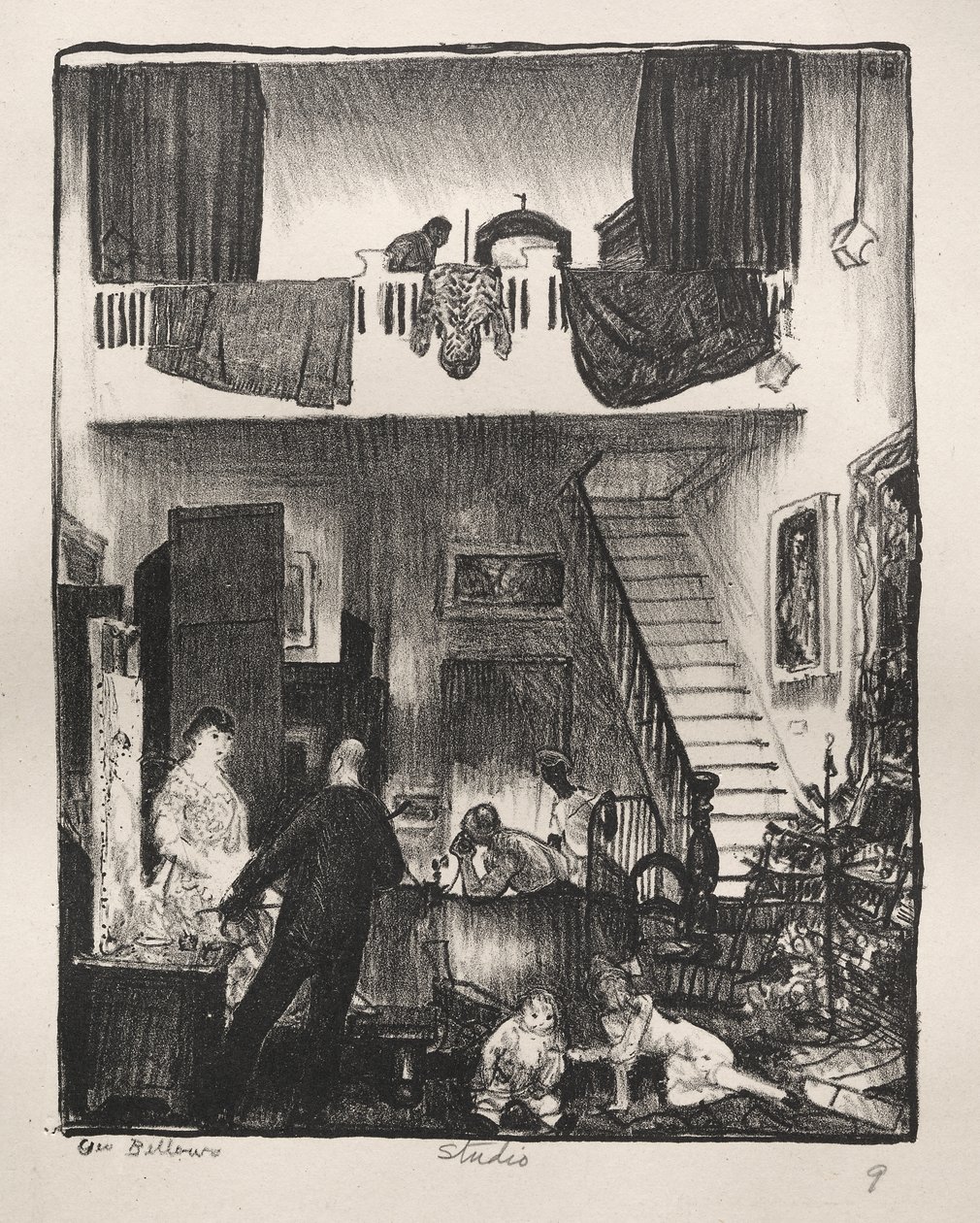 Ateljee, joulu 1916 tekijältä George Bellows