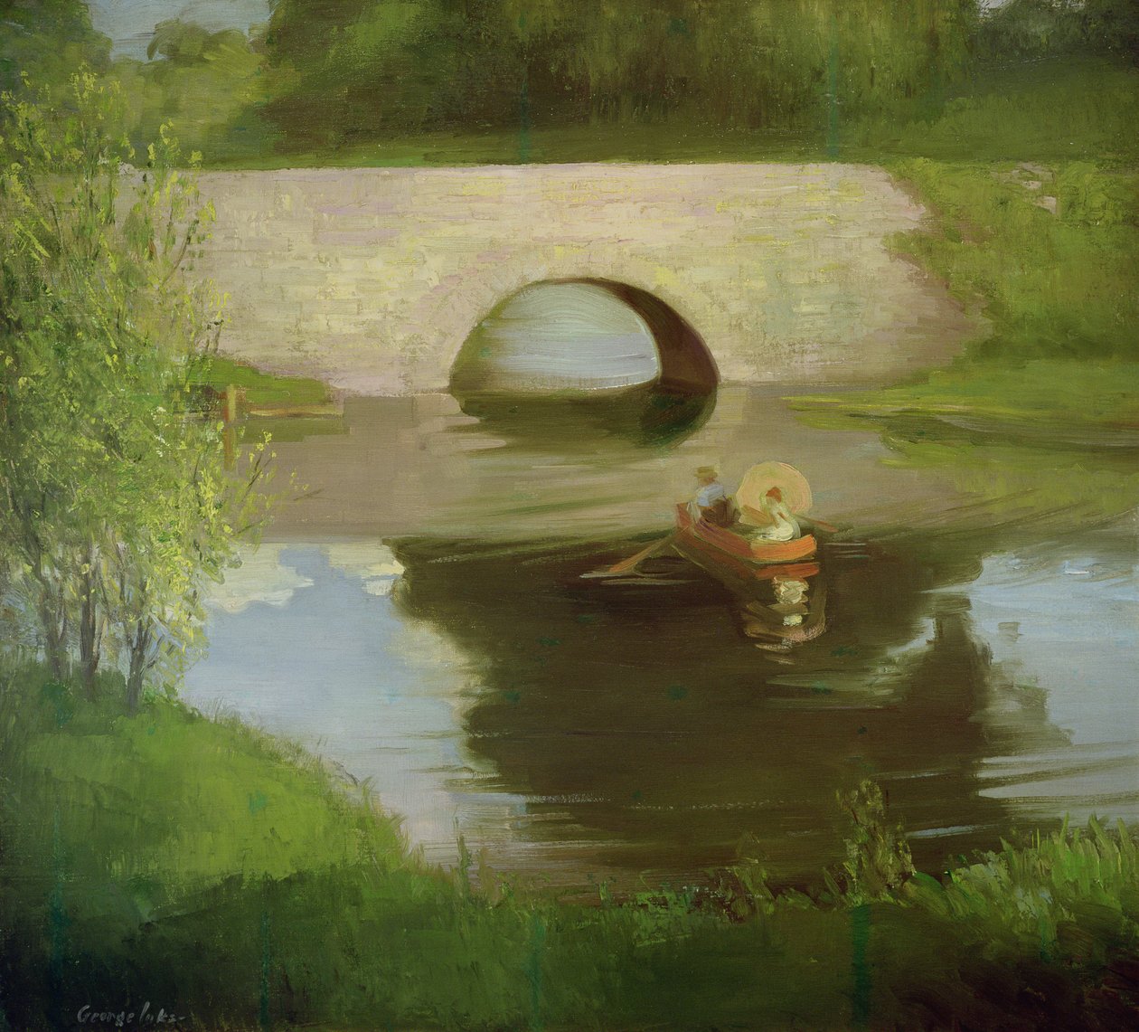Central Park (öljy kankaalle) tekijältä George Benjamin Luks