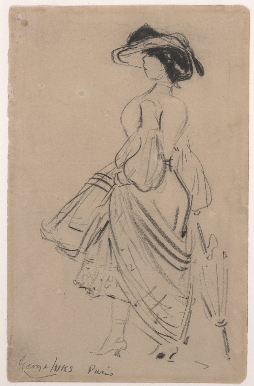 Lady of Fashion (hiili paperilla) tekijältä George Benjamin Luks