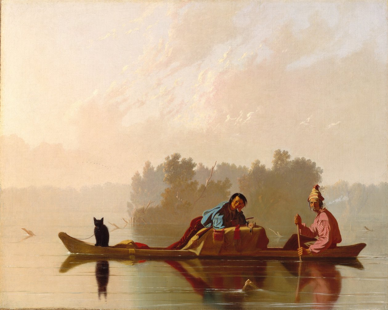 Turkiskauppiaat Descending the Missouri, 1845. tekijältä George Caleb Bingham