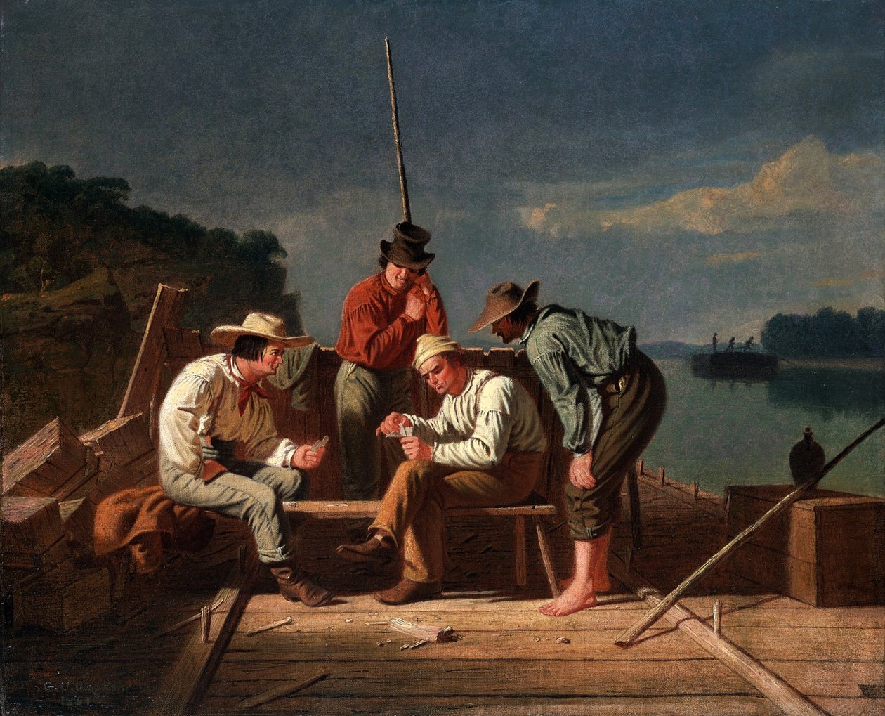 Vaikeassa tilanteessa, tai Mississippin lautturit korttien ääressä tekijältä George Caleb Bingham