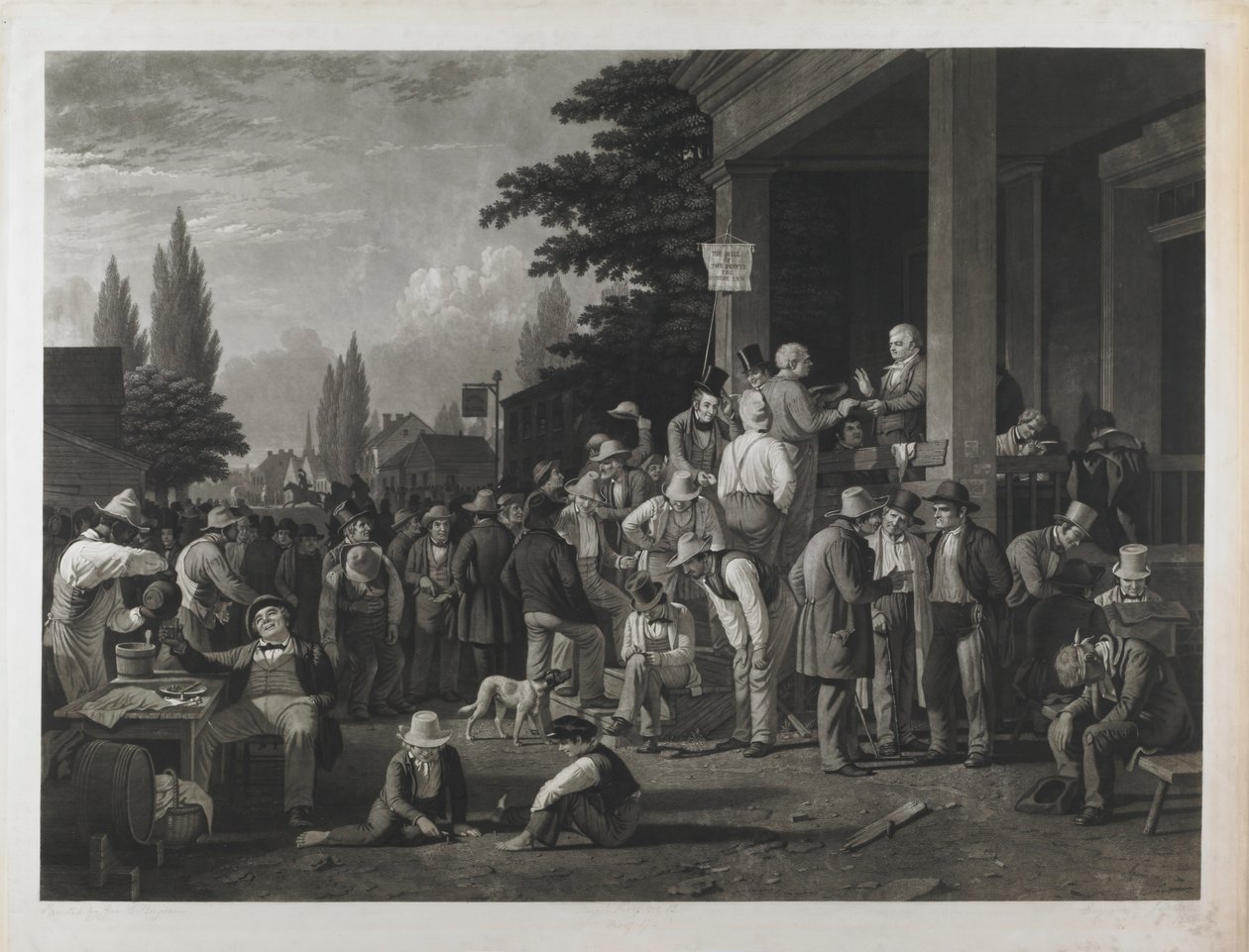 Todiste 17 aiheesta "The County Election" tekijältä George Caleb Bingham