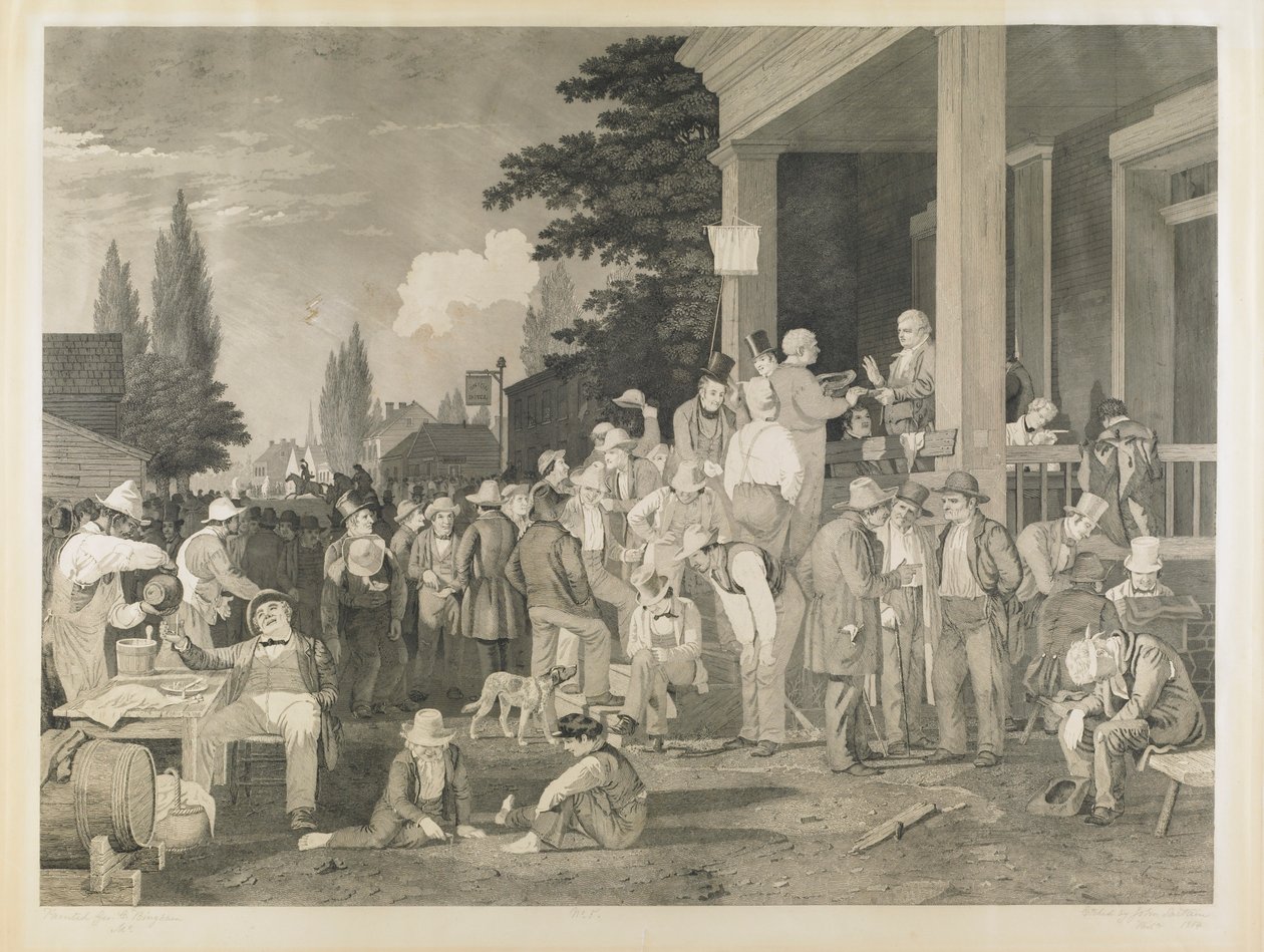 Todiste 5 aiheesta "The County Election" tekijältä George Caleb Bingham