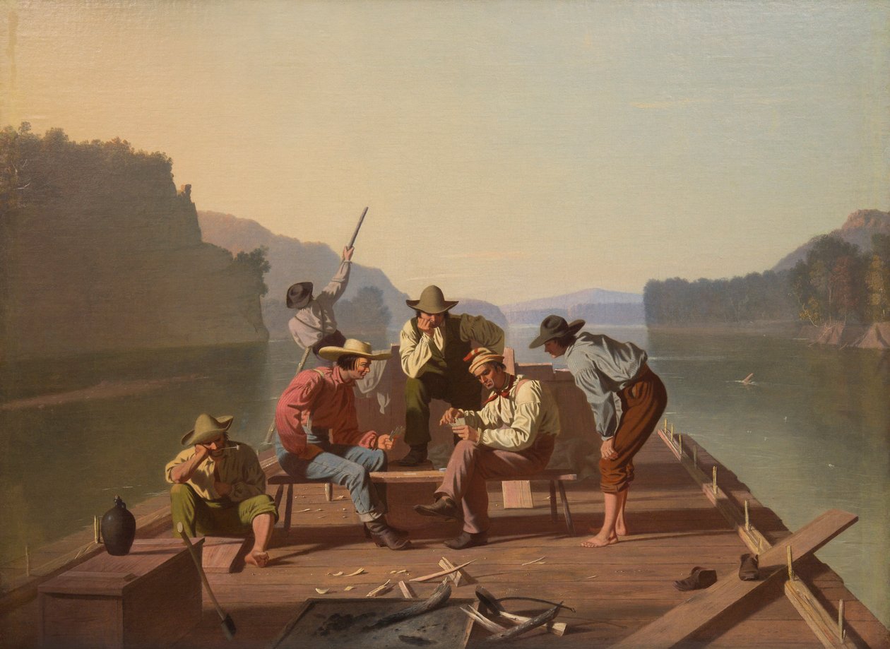 Koskenlaskijoiden pelikortit tekijältä George Caleb Bingham