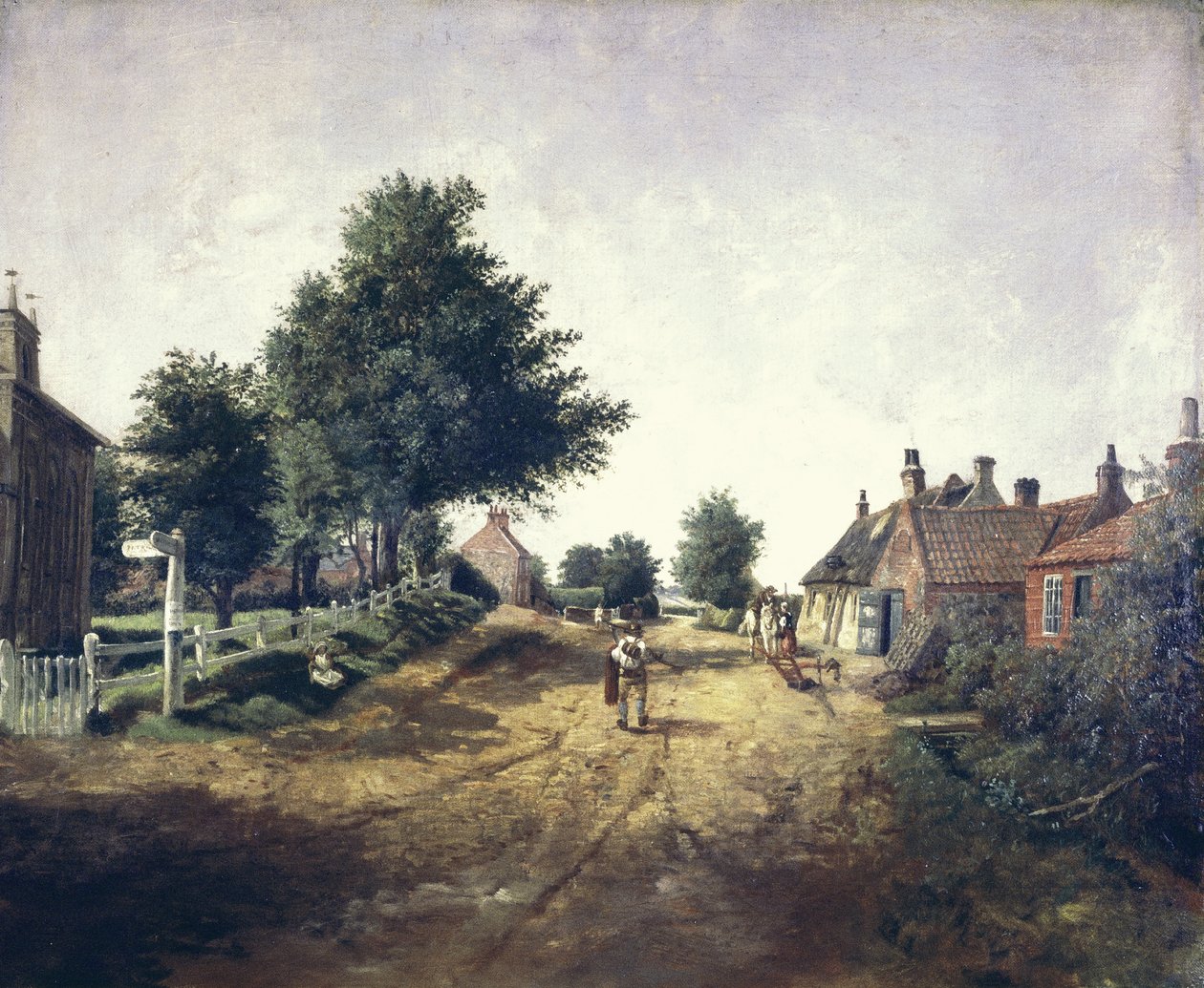 Hollym Village, Holderness, n.1885 (öljy kankaalle) tekijältä George Cammidge