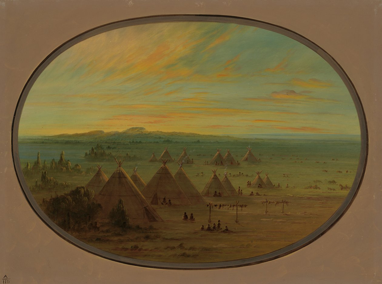 Variskylä Lohijoella, 18551869. tekijältä George Catlin