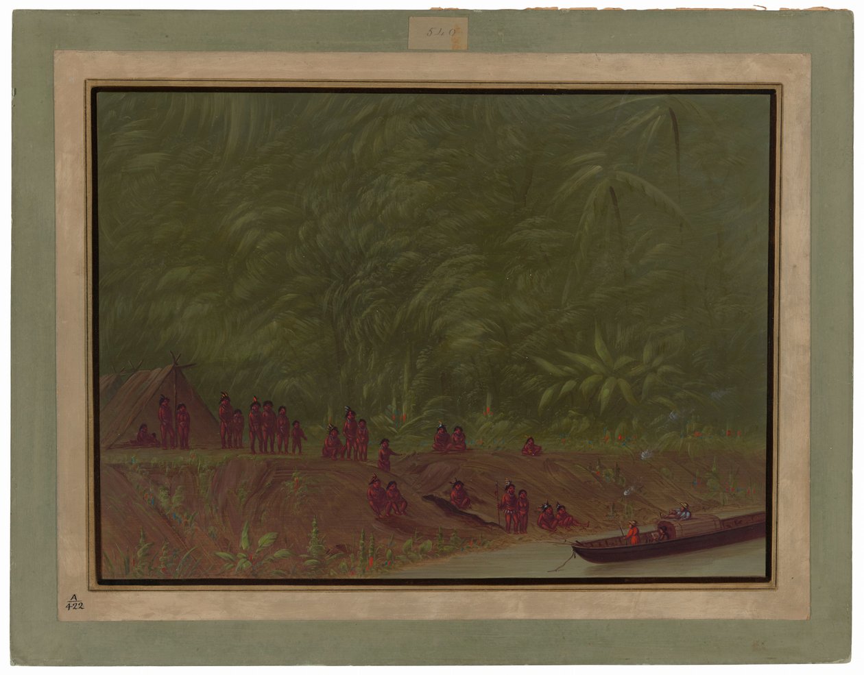 Muran leirintäalue - Veneen luonnos tekijältä George Catlin