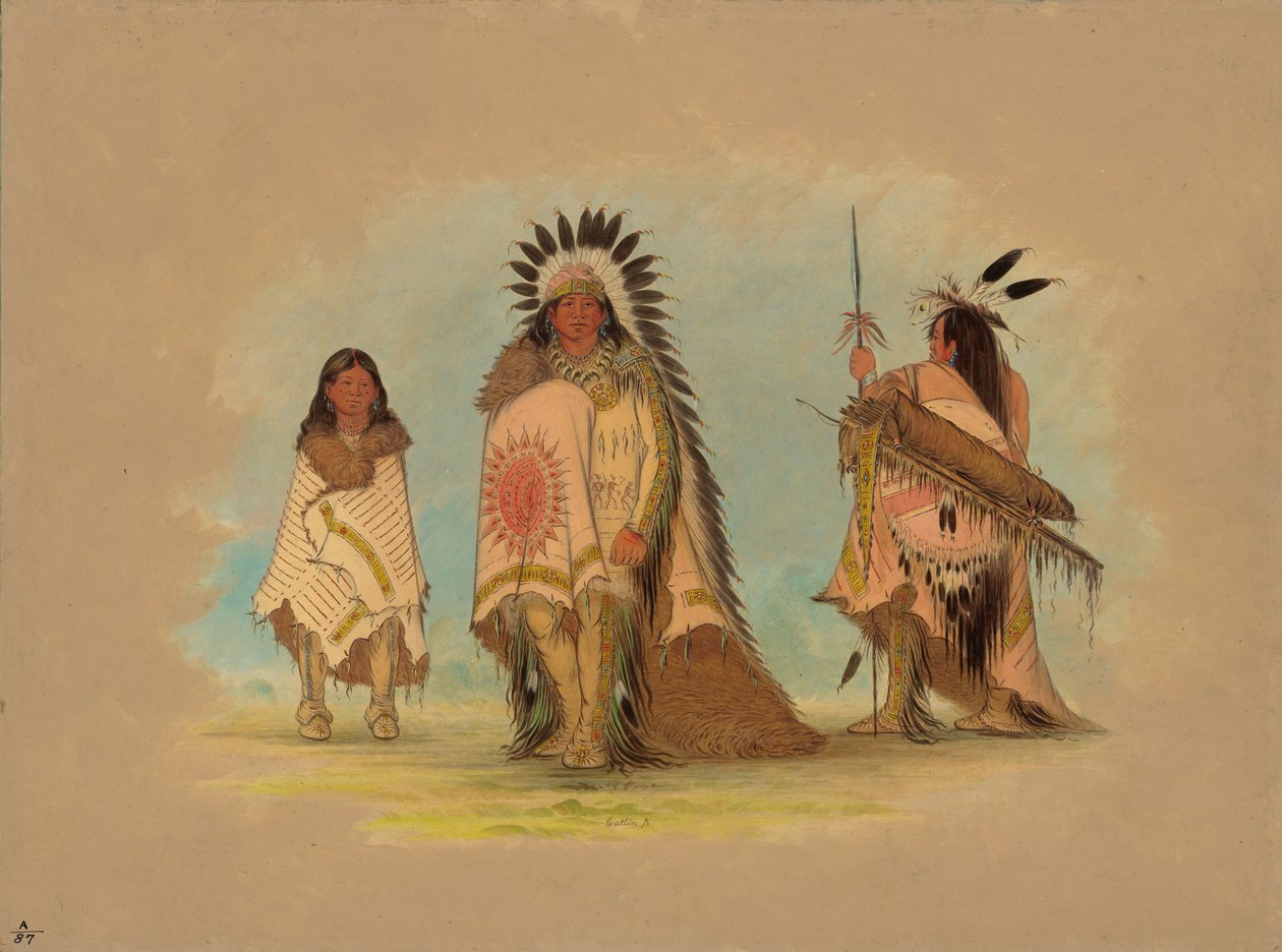 Sioux-päällikkö, hänen tyttärensä ja soturi, 18611869. tekijältä George Catlin