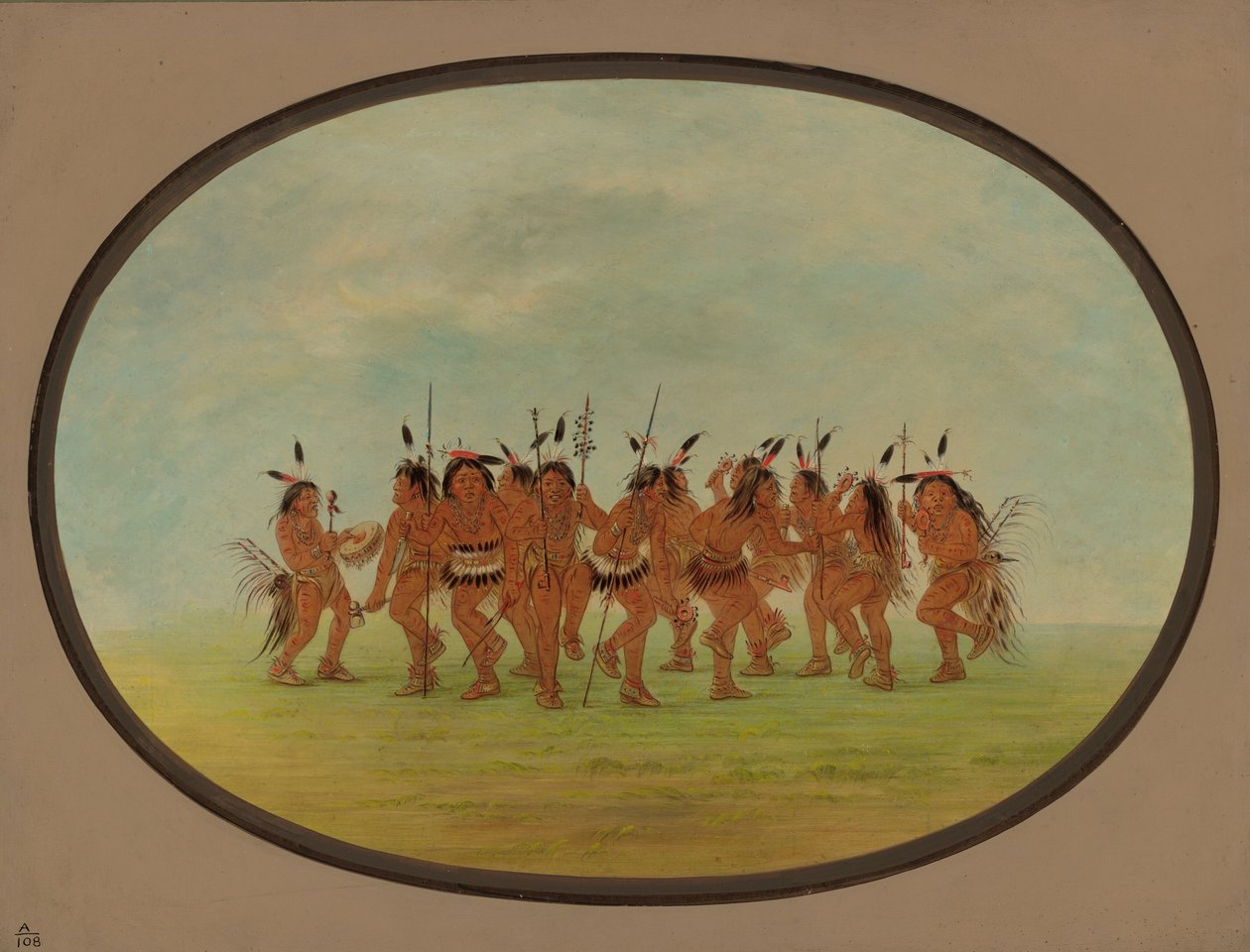 Hauska tanssi - Sioux, 18611869. tekijältä George Catlin