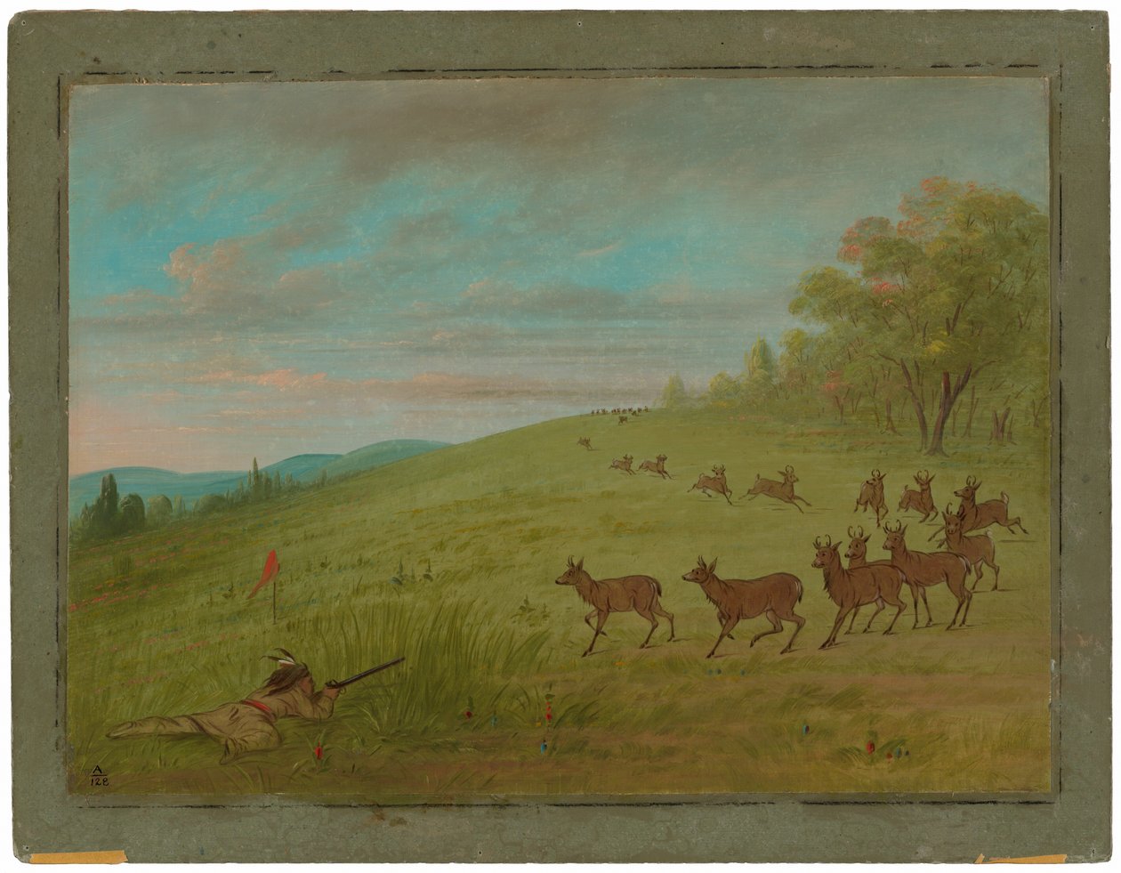 Antiloopin ammunta - Assinneboine tekijältä George Catlin