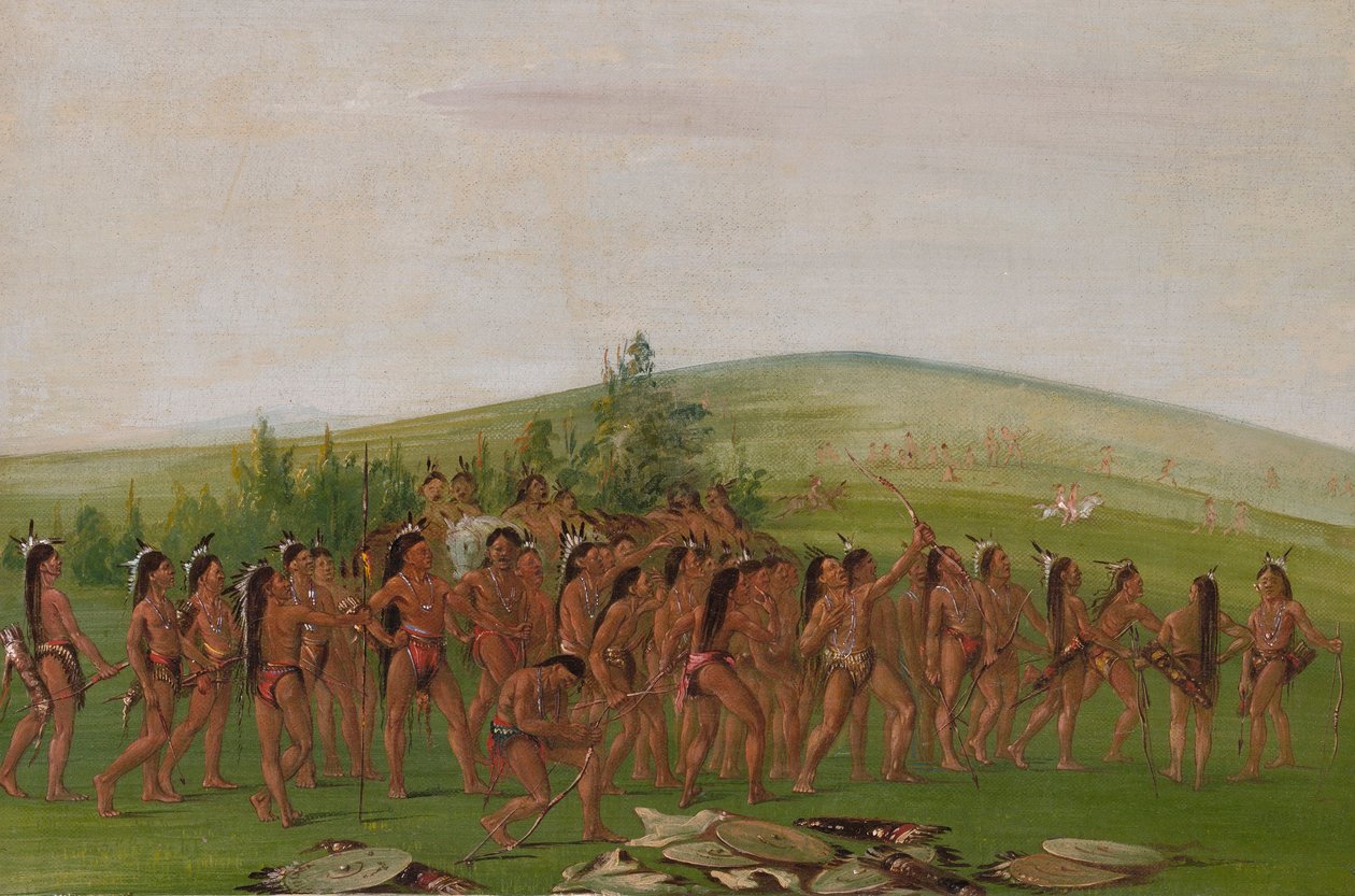 Mandanien jousiammunta tekijältä George Catlin