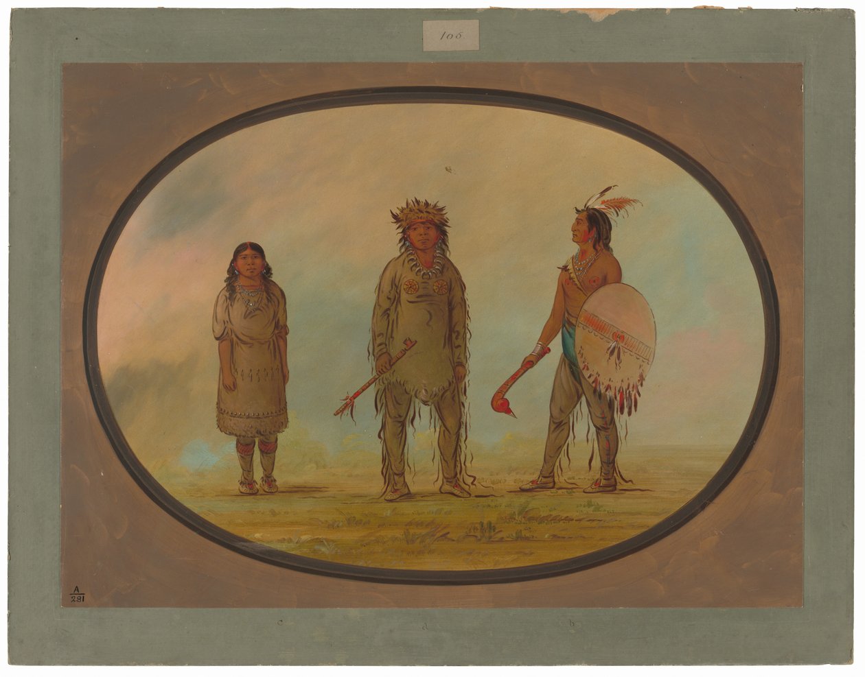 Athapasca-päällikkö, hänen vaimonsa ja soturi tekijältä George Catlin