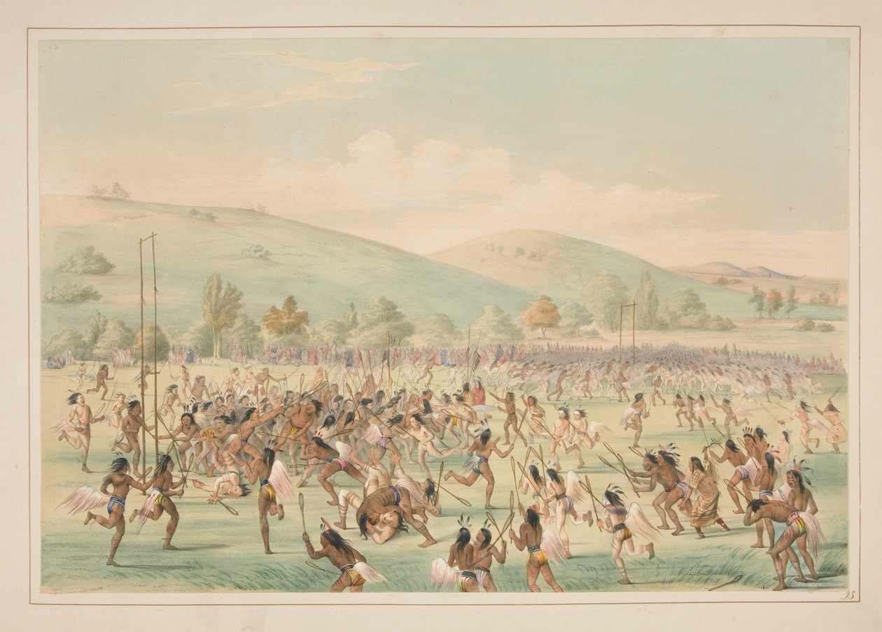 Pallopeli, pl. 23 Pohjois-Amerikan intiaaniportfoliosta tekijältä George Catlin