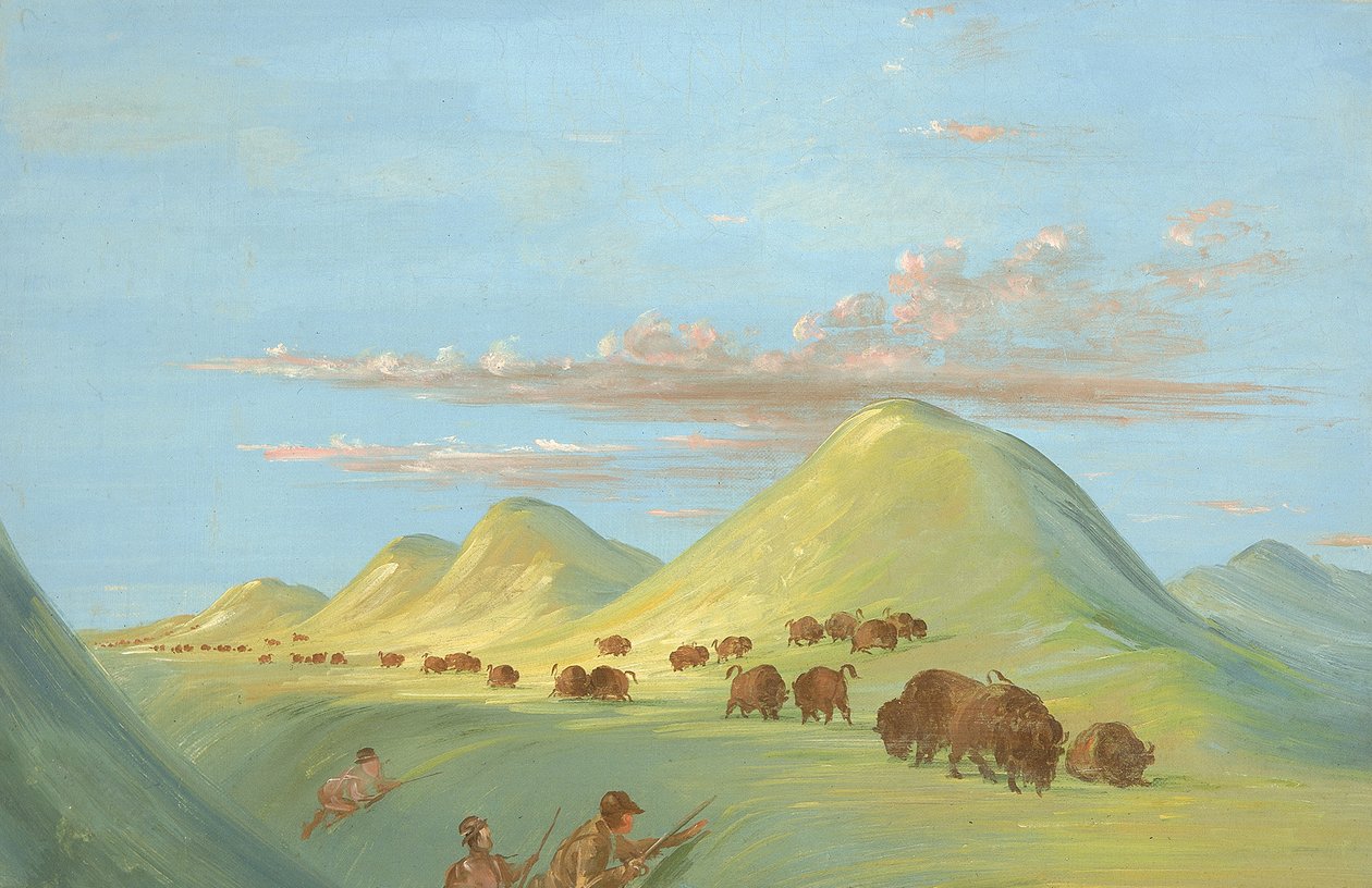 Batiste, Bogard ja minä lähestymme Buffaloa Missourissa, 1837-1839. tekijältä George Catlin