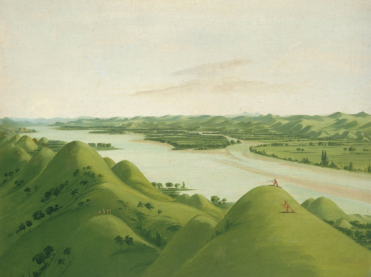 Kaunis preeria Bluffs yli Poncas, 1050 mailia St. Louisin yläpuolella tekijältä George Catlin