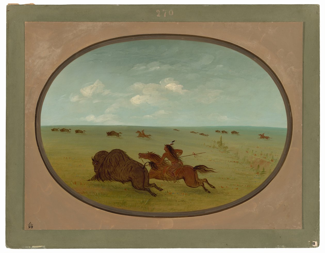 Buffalo Chase, Sioux Indians, Ylä-Missouri tekijältä George Catlin
