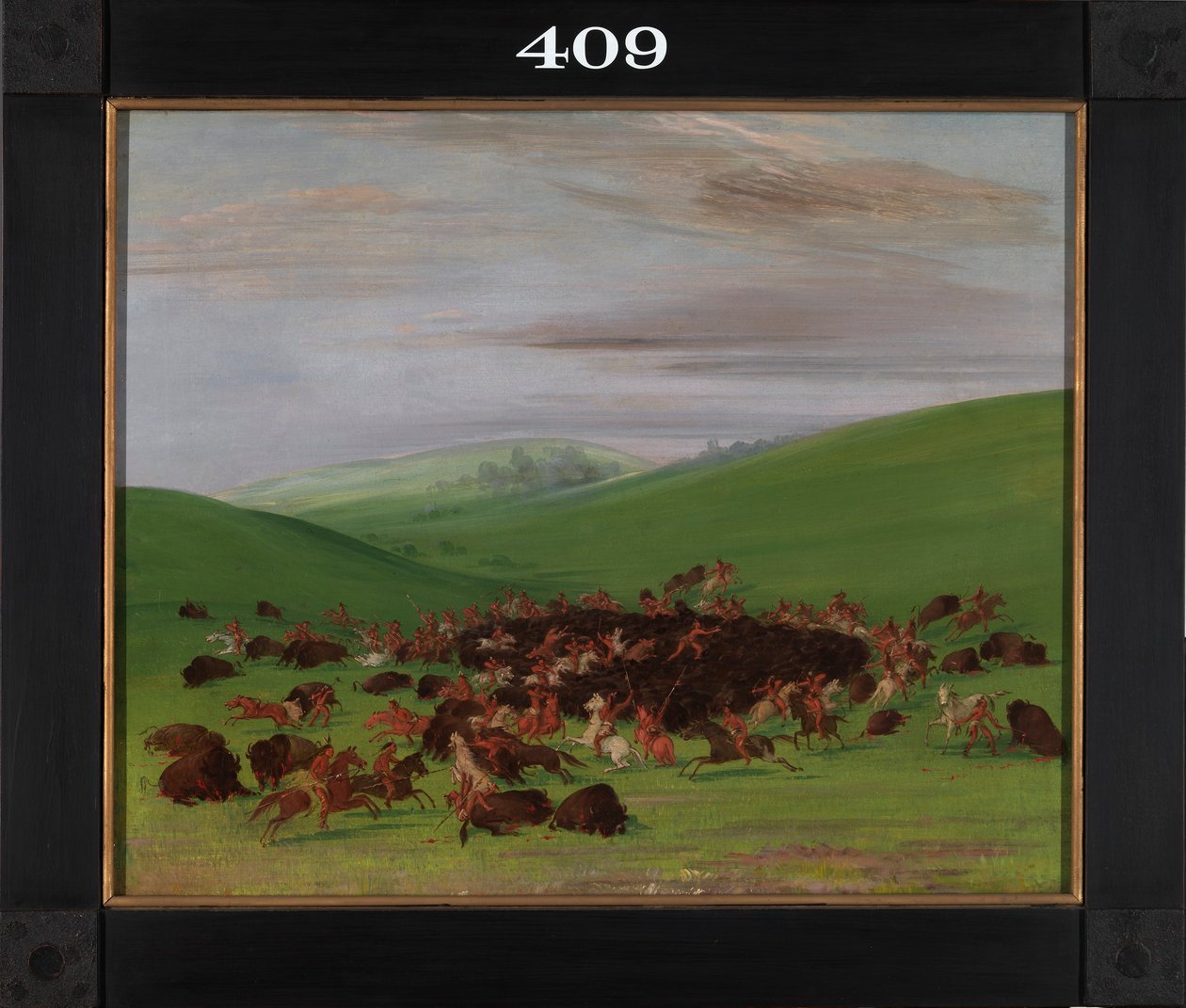 Buffalo Chase, Hidatsa-heimon tekemä Ympärysmatkat tekijältä George Catlin