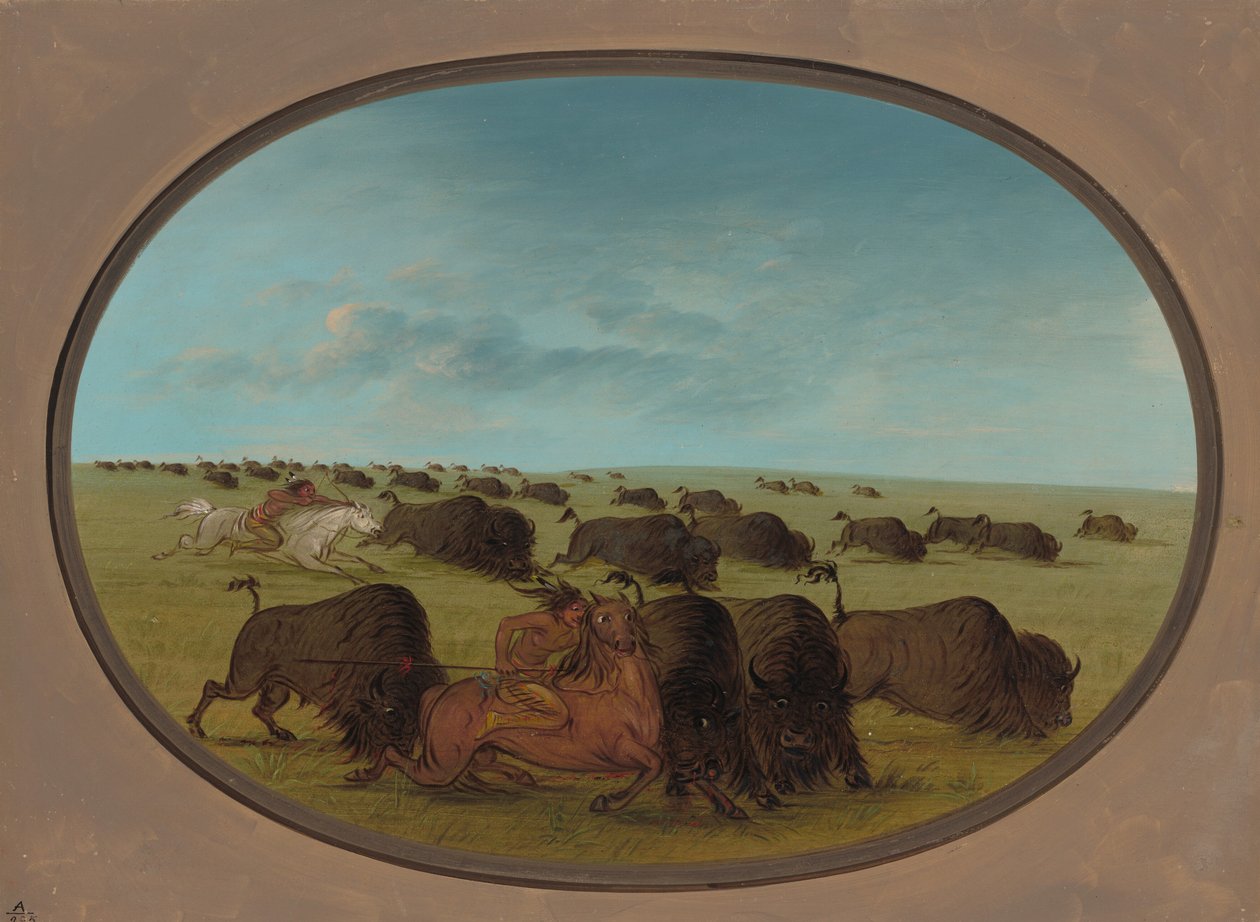 Buffalo Chase, onnettomuuksien kanssa, 18611869. tekijältä George Catlin
