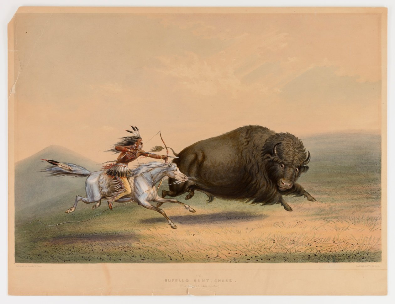 Buffalo Hunt, Chase... ei. 5 tekijältä George Catlin
